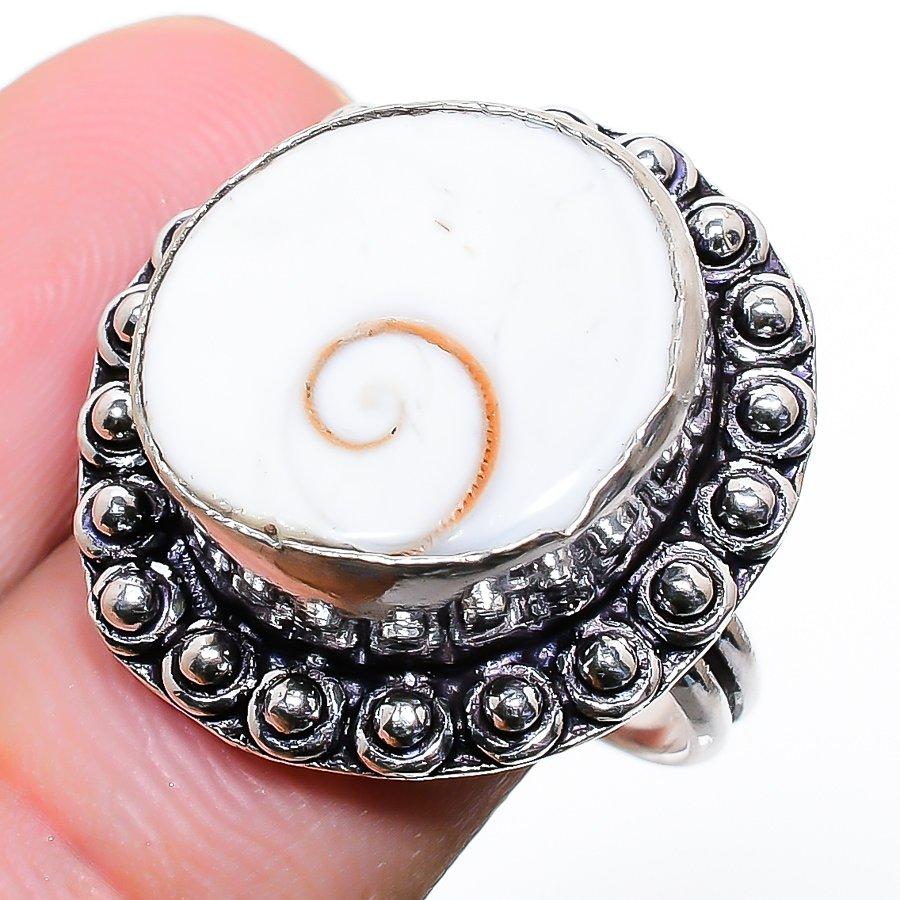 Shiva Eye Gemstone Handmade 925 Sterling Silver Jewelry Ring Size 6.5