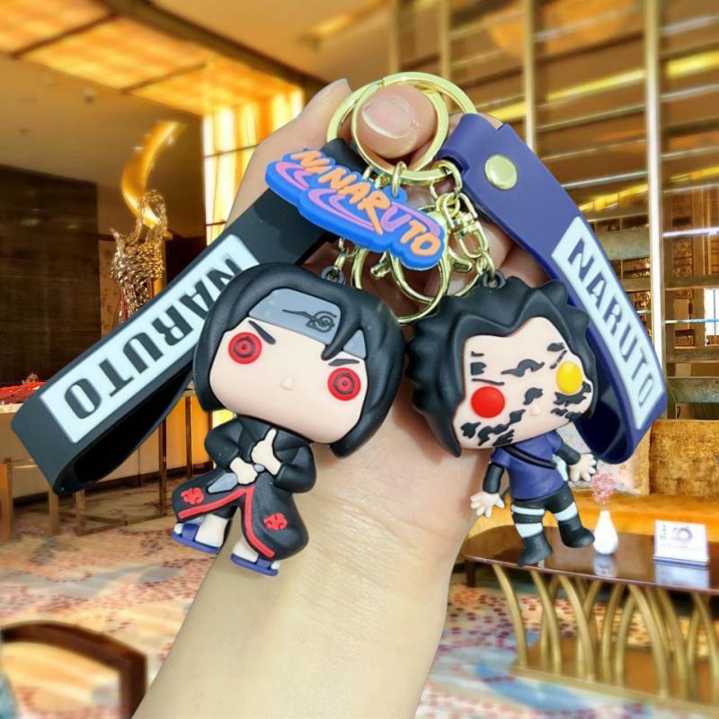 Latest Anime Naruto Figure Sasuke Kakashi Gaara Itachi Uchiha Q Version Adorable Keychain Backpack Decoration Pendant Present