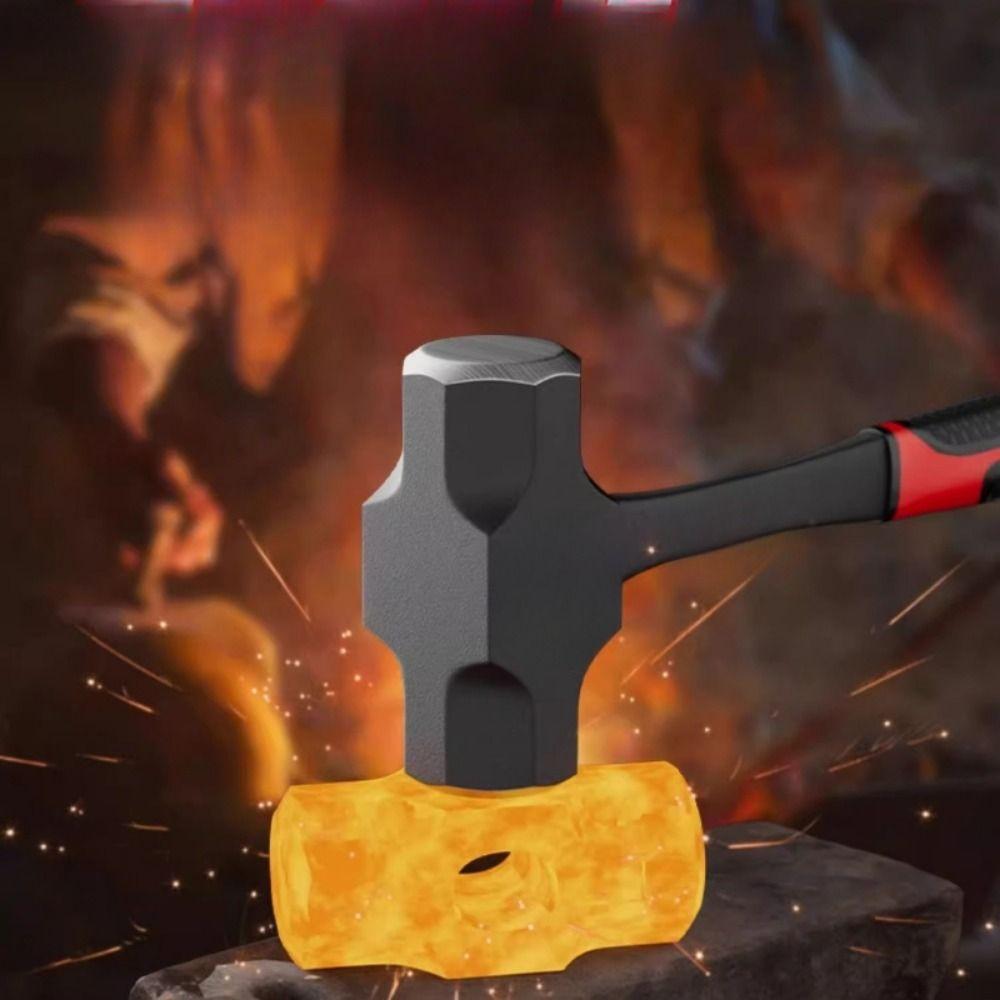 High-carbon Steel Solid Hammer Heavy-Duty Wall Smashing Sledgehammer Octagonal Hammer  Hand Tools