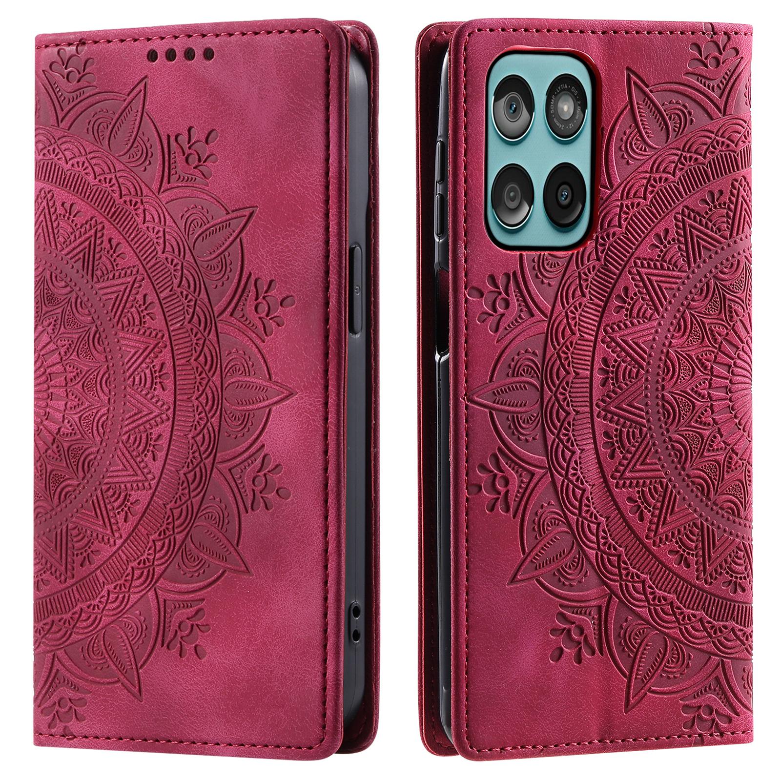 

Style-010 For Motorola Edge 60 5G/60 Fusion 5G Case Magnetic Closing Leather Phone Cover Pattern Imprinted Rose