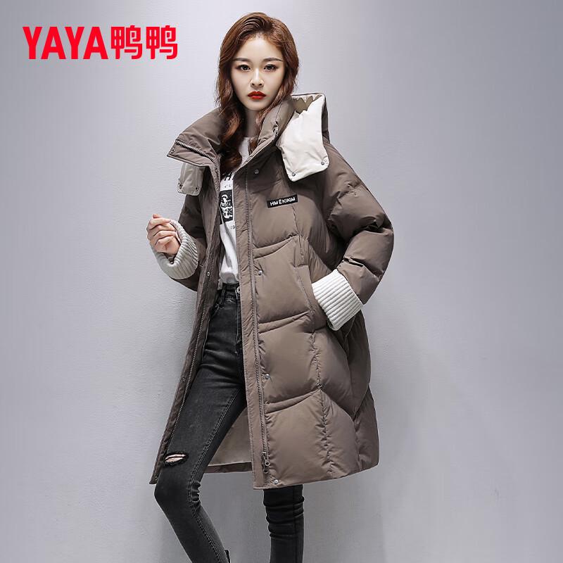 Yaya Women's Winter Fashion Hooded Loose Mid-Length Warm Down Jacket