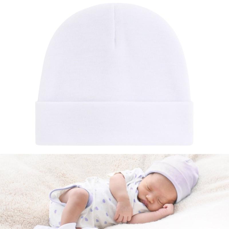 4Pcs Infant Fetal Caps Set Breathable Comfortable Hospital Essential Bonnet Hat for Boys Girls 0-3 Months Old