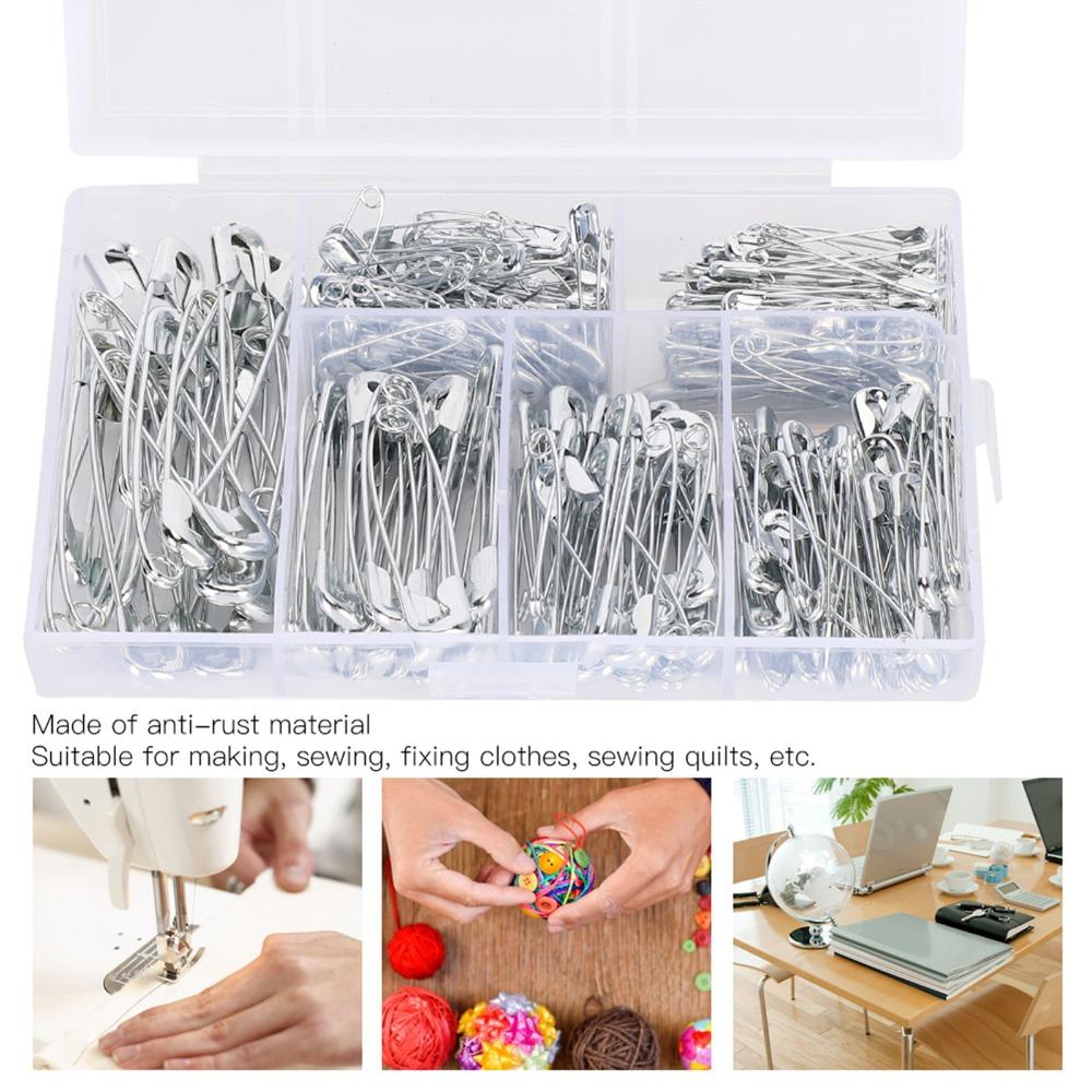 250pcs 6 Sizes Safety Pins metal Assorted Safety Pins Durable Sewing Pins Clothes Accessories