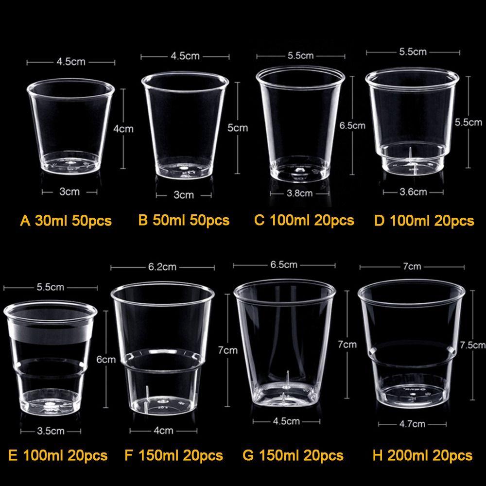 20/50pcs Transparent Clear Plastic Cups Thicken Try Drinking Cup Reusable Muffin Cup Reusable Disposable Plastics Cup