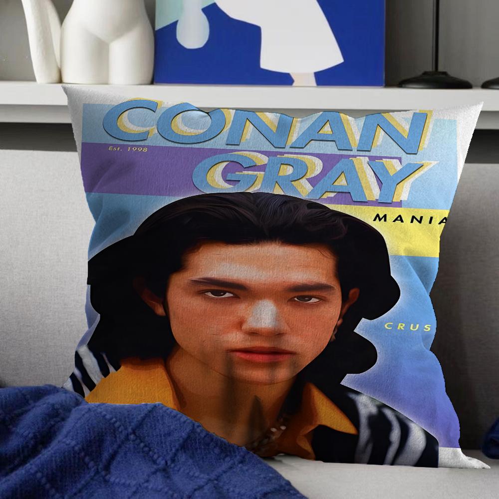 Pop Singer Conan Grays World Tour Decorative Room Aesthetics Pillow Case Home Decor Bedroom Sofa Bed Couch Pillow Cover 45x45