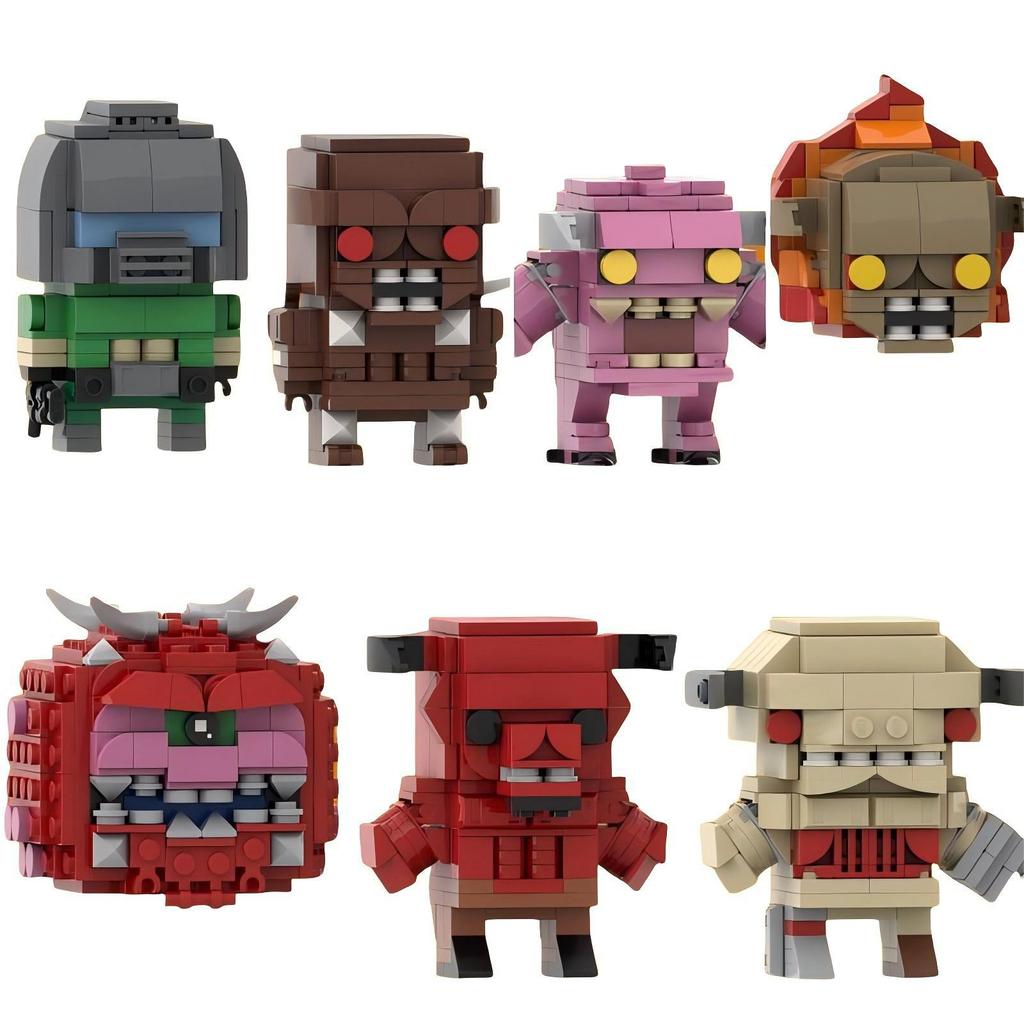 Building Blocks MOC Peripheral Toys Doom Collection Character Brickhead Series Puzzle Boy