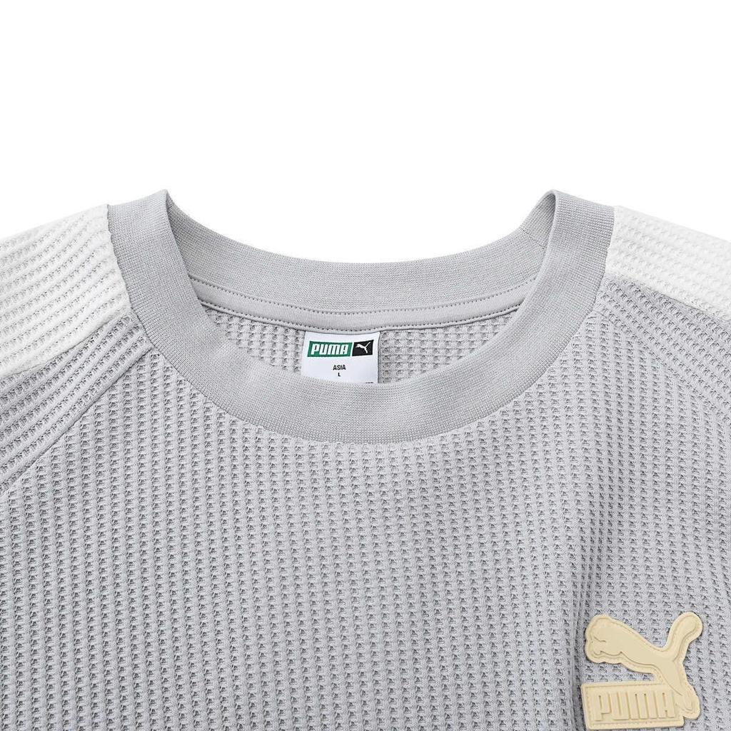 PUMA T Shirts Unisex Gray Crew Neck Moderate 628446-10