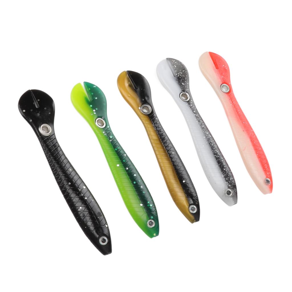 5 Pcs Loach Fishing Lure 10cm High Simulation 3D Eyes Soft Flexible Vivid Loach Bait Fishing Lure