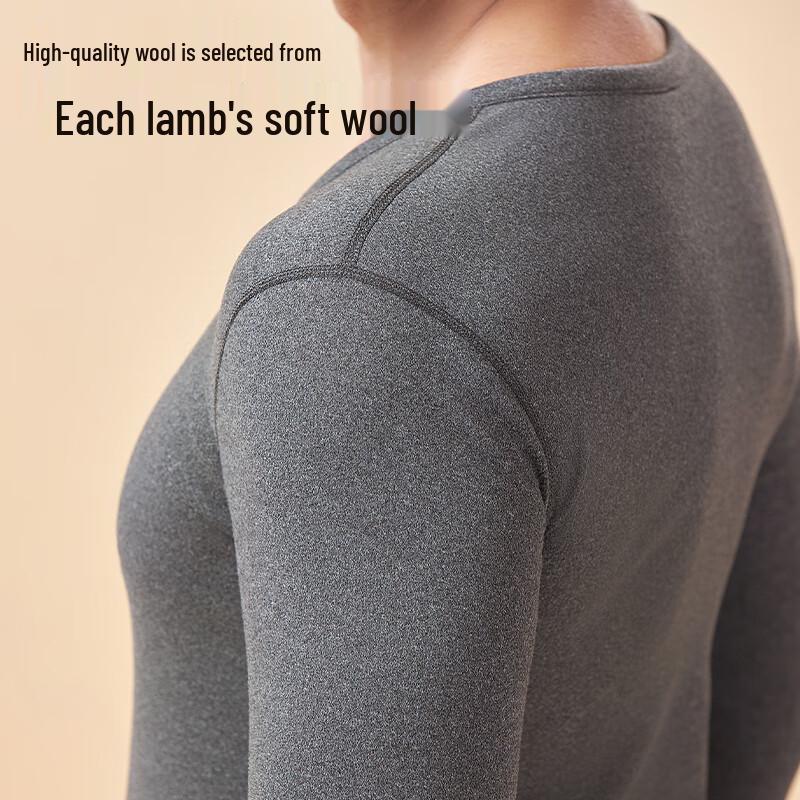 ME FEELING Men's Fleece-Lined Wool-Silk Thermal Underwear Set