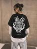 Oversized T-Shirt with Japanese Demon Print