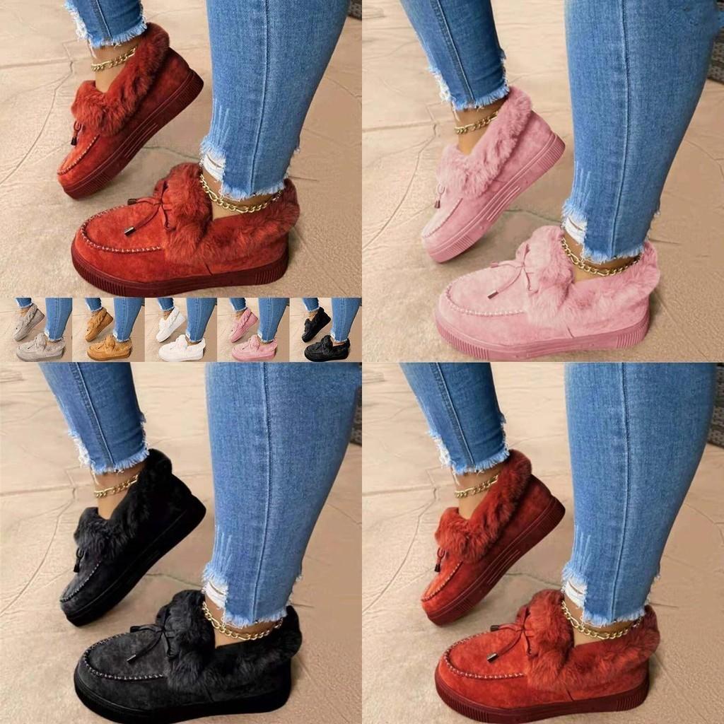 Cozy Plush Snow Shoes Women's Winter Thick Soled Round Head Slippers
