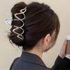 Fashion Wave metal large grab clip simple back hair clip 2025 new light luxury shark clip temperament hair accessory