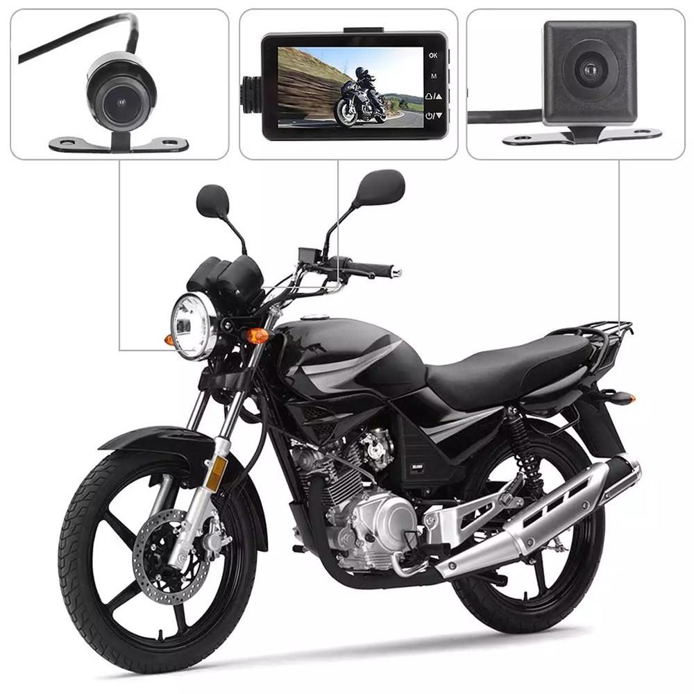 Dual Lens 3" Motorcycle Camera: HD, Waterproof, Front & Rear Recording, Anti-Shake