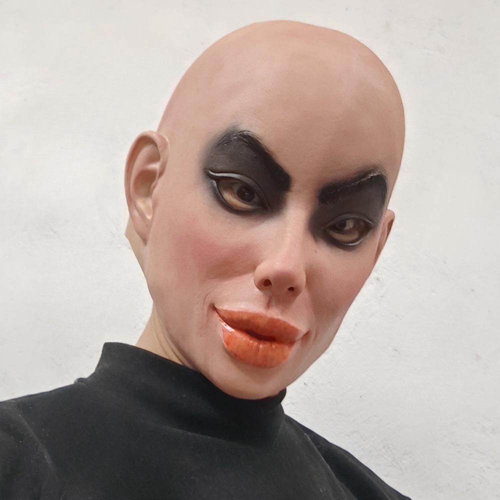 Ugly Girl Latex Mask with Big Mouth, Prank Party Mask