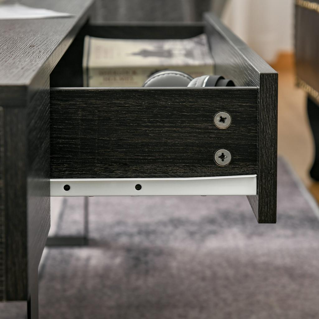 Coffee Table Living Room Table with Drawer, Modern Sofa Table with Metal Frame, Side Table, Coffee Table for Living Room 110 x 60 x 40 cm, Dark Grey