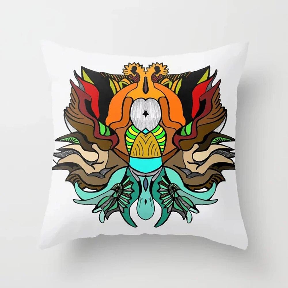 Heimdekoration Kissenbezug Schlafzimmer Wohnzimmer Ölgemälde Blumenmuster Gedruckt