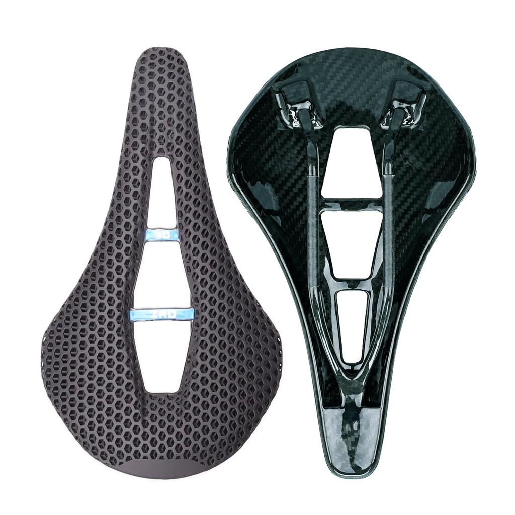 3D Printed Full Carbon Fiber Bicycle Saddle for Men/Women - 7 x 9mm Carbon Rails - Adaptive Bicycle Seat for Mountain Road and Gravel Bikes