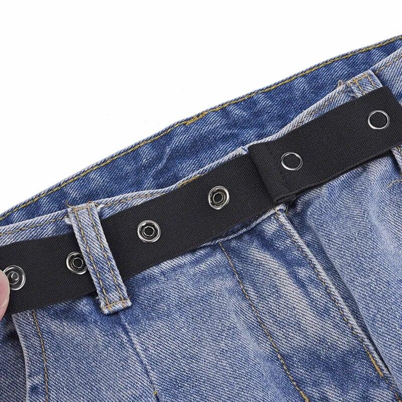 Invisible Jeans Belt Buckle Free Elastic Women's Belt Buckle Extension Elastic Expansion Adjustment Buckle Elastic Men Lazy Belt