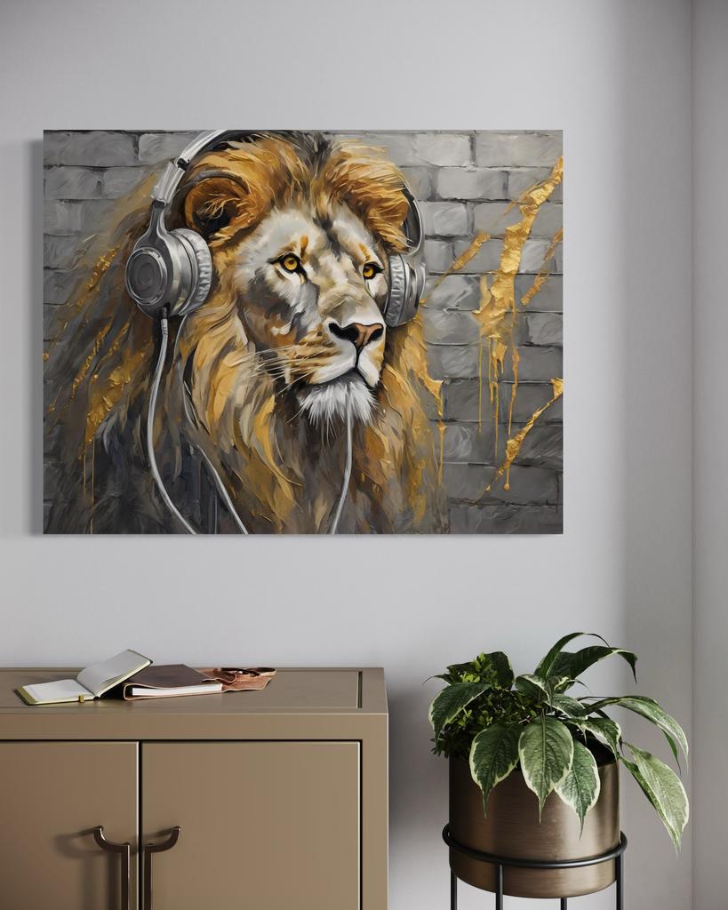 Canvas print, Lion Music Animals