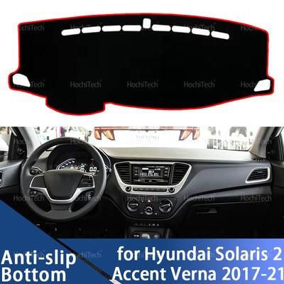 For Hyundai Solaris 2 Accent Verna 2017-2021 Dashboard Cover Dash Board Mat Carpet Pad Shade Cape Blanket Car Accessories