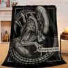 1PC Alien horror Artwork Flannel Blanket Gift, Suitable for Both Men And Women, Soft Ideal for Beds And Sofa, Birthday Or Christmas Gift