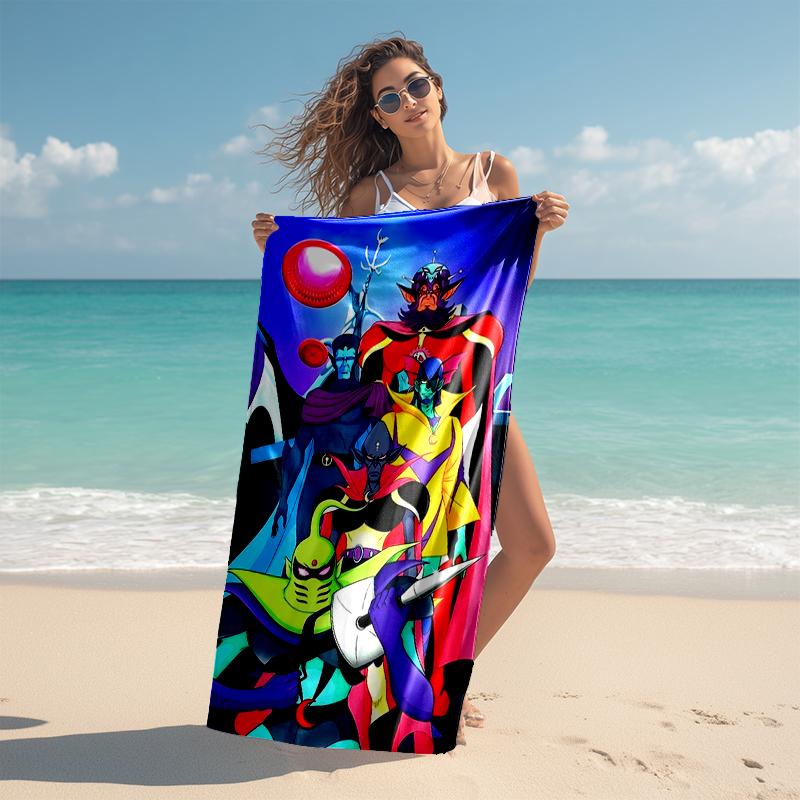 1pc UFO Robot Grendizer4 Beach Towel, Comfortable and Thick, and Swimming/Bath/Picnic/Camping Towel, Suitable for Seaside Beaches