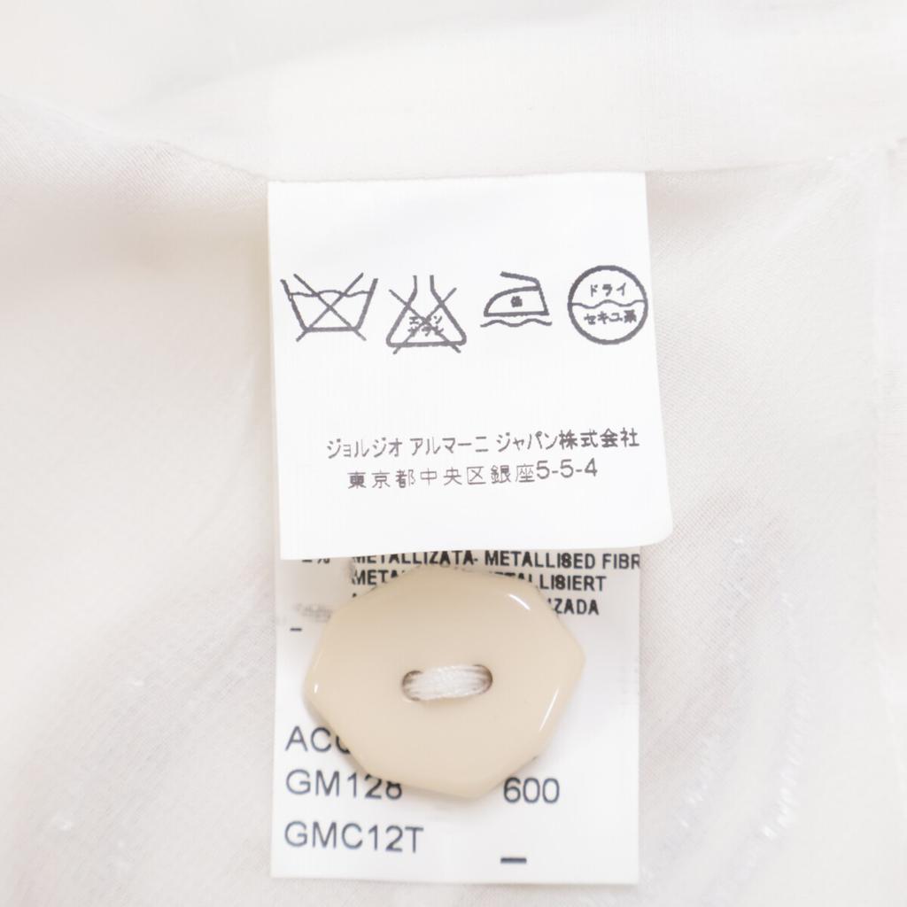 ARMANI COLLEZIONI [Domestic Genuine] GMC12T GM128 Flower Print Collarless Jacket Jacket 42 White / SilverUsed