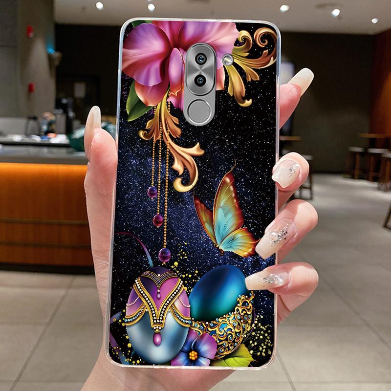 Casing For Huawei GR5 2017 / Mate 9 Lite / Honor 6X Case Aesthetic Cute Cat Cartoon Soft Silicone Transparent Back Cover Bumper