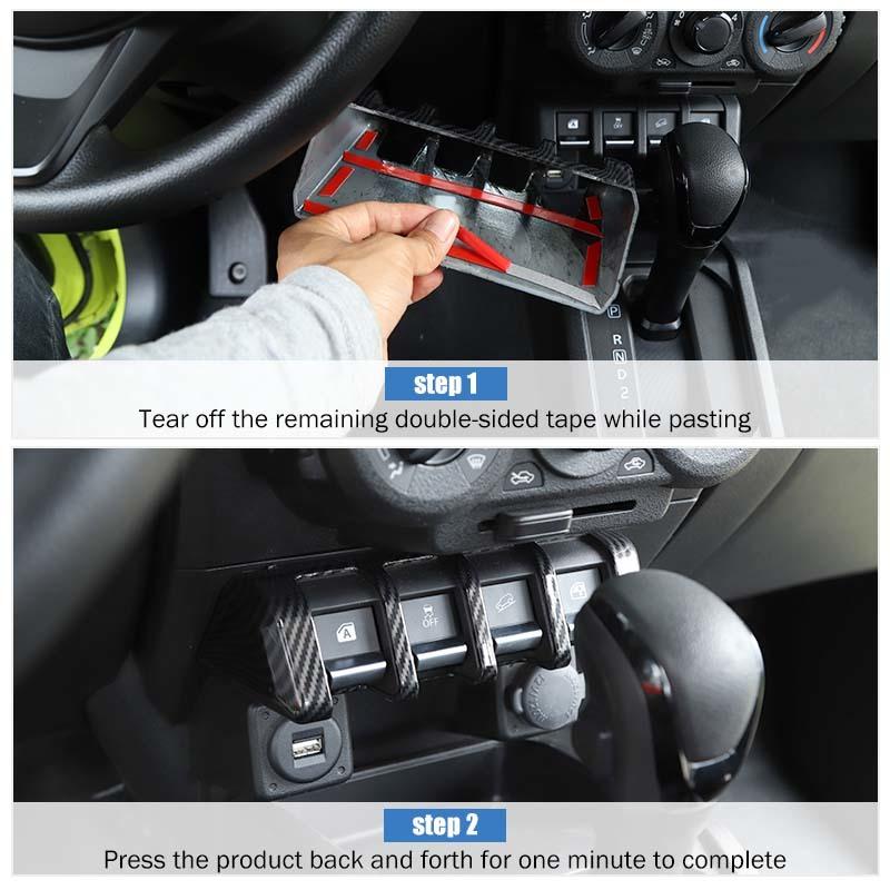  ABS Car Gear Shift Decoration Air Conditioning Control Panel Window Lifting Switch Stickers for Suzuki Jimny 2019 Up Interior Accessories