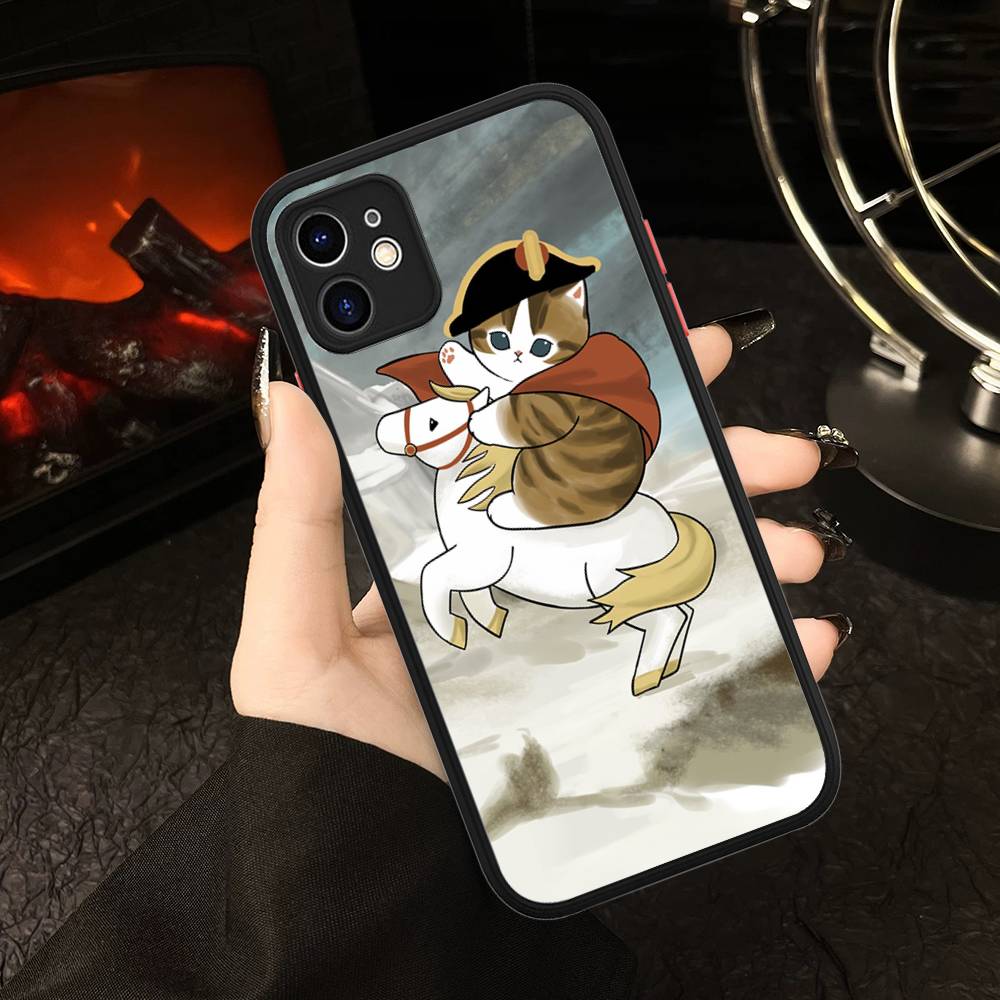 M-Mofusand Cute Shark Cat Matte Protective Case For IPhone 16 15 14 13 12 11 Pro Max X XS MAX Protection Case