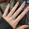 Rhombus Yellow Zircon Daisy Flower Opening Ring Personalized Niche Design Index Finger Ring Simple Fashion Ring Woman