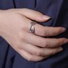 Adjustable Open Ring Men Women Vintage Copper Design Retro Taoist Style Statement Jewelry