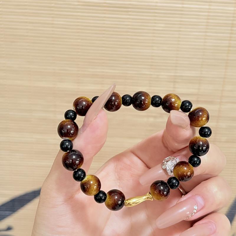 

Новый китайский браслет из камня тигровый глаз кои для женщин 2025 новый белый браслет изысканные универсальные премиальные украшения