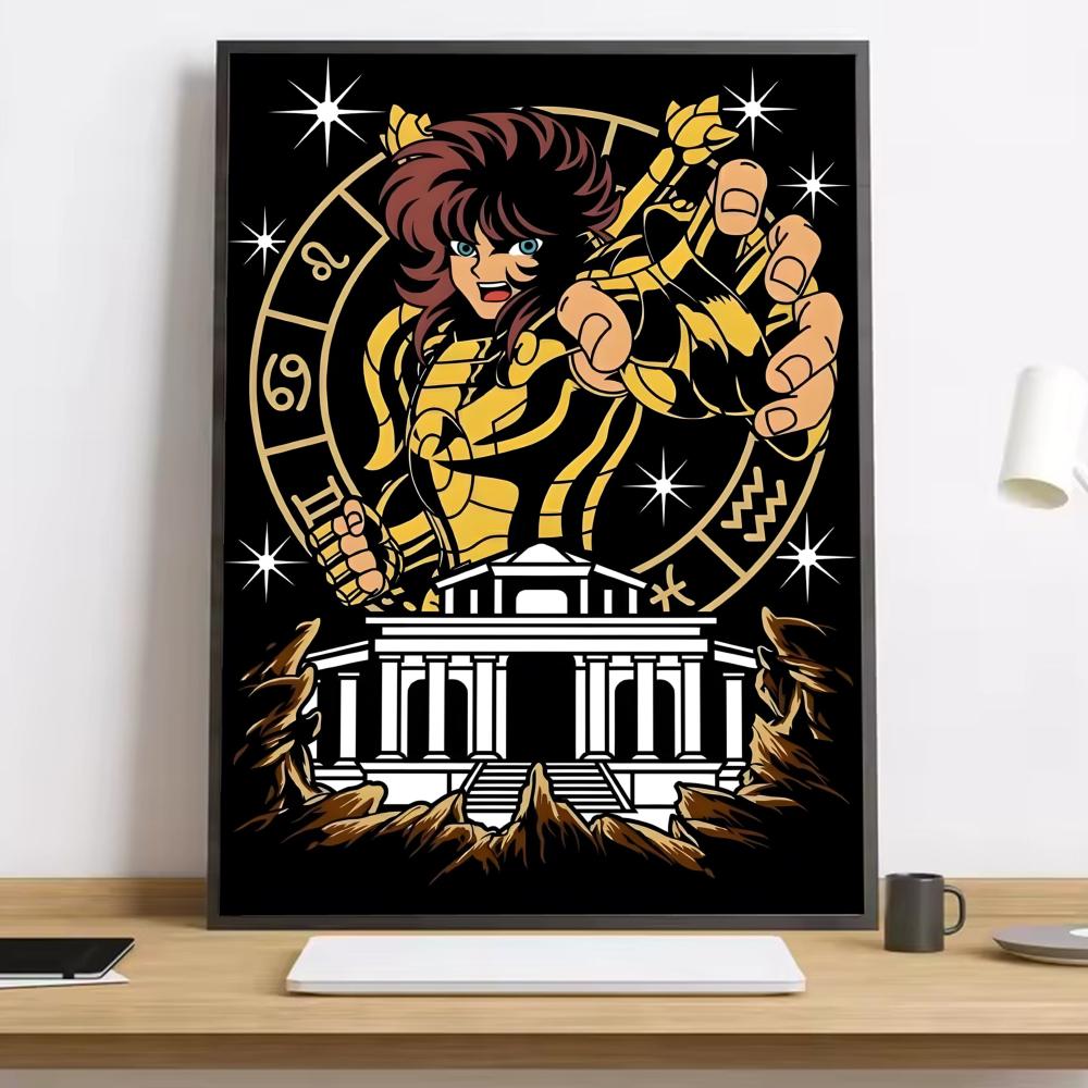 Saint Seiya Whitepaper Painting Calligraphy HD Canvas Poster Living Room Bedroom Bar Aesthetic Decoration