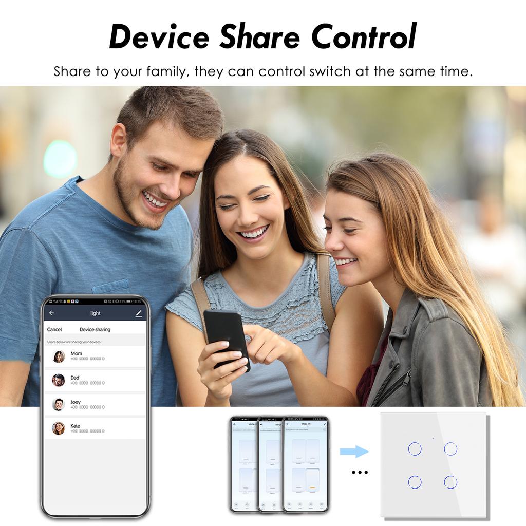 CNBINGO Home Automation Europe Wifi Remote Control Wall Touch Light Tuya Zigbee Smart Switch