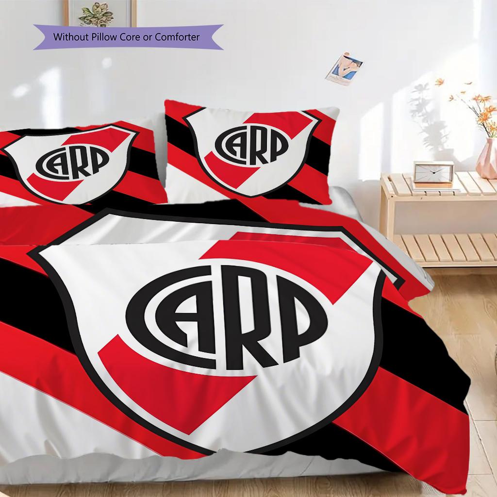 River Plate logo Pattern Bedding Quilt Set Quilt Cover Pillowcase Home Decoration Birthday Gift (1 * duvet cover + 2 * pillowcase, without core)