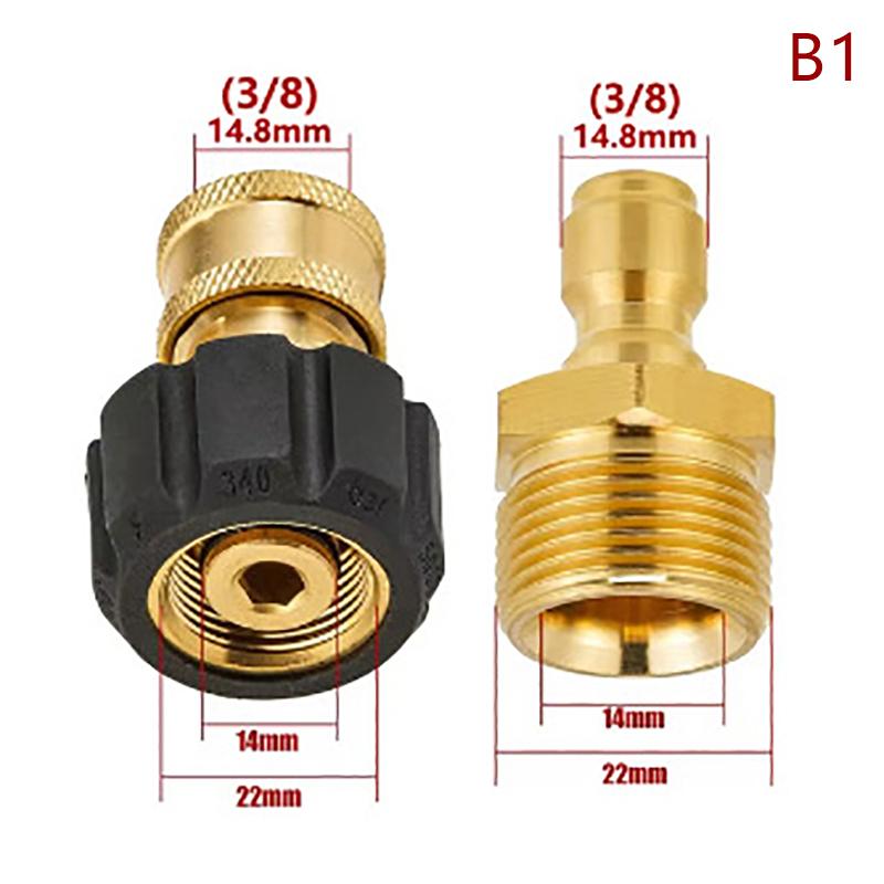 1 Juego de Acoples Giratorios M22 a 1/4" 3/8" Conexión Rápida para Lavadora a Presión, Adaptador de Conexión de Aspersor a Manguera 5000 PSI