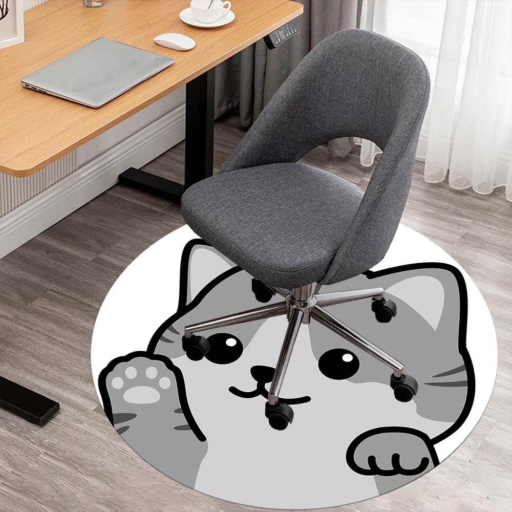 

1pc cat paw Round Chair mat Area Rug - Non-Slip, Floor Mat for Office, Bedroom, and Indoor Decor c1118050 80cm by 80cm