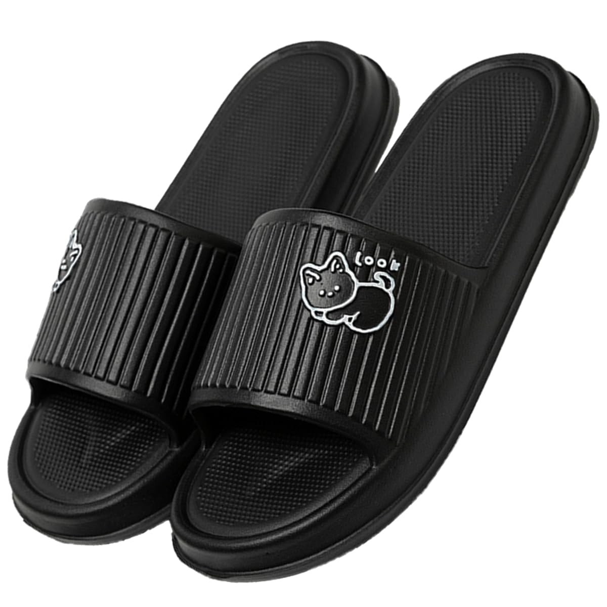 

Городок Неко Чиби Кот Один Размер Подходит Для Домашнего и Уличного Использования Тапочки, Легкие, Моющиеся, Нескользящие, Большинство, Ванна, Туалет, (черный) чёрный