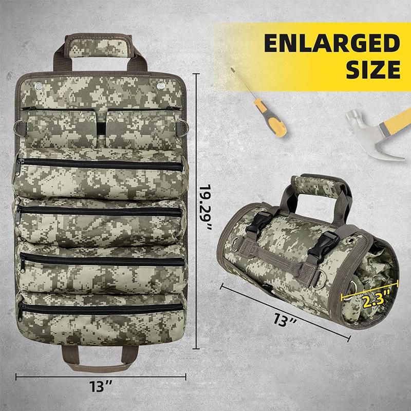 Tool Bag Organizers - Small Tool Bag With Detachable Pouches , Heavy Duty Roll Up Tool Bag Organizer With 6 Tool Pouches