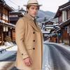 2023 Herren Britischer Mittellanger Wollmantel - Herbst/Winter Langarm Oberbekleidung