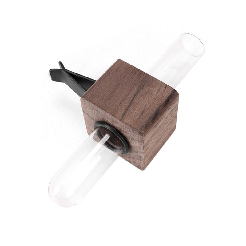 Natural Wood Car Vent Mounted Decorative Plant Holders Propagation Vase Holders Auto Interior Decors for Plant Flowers