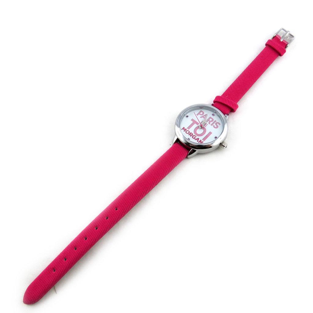 Morgan [N2370] - Designer Watch 'Morgan' Fuschia Silver (Paris De Toi)