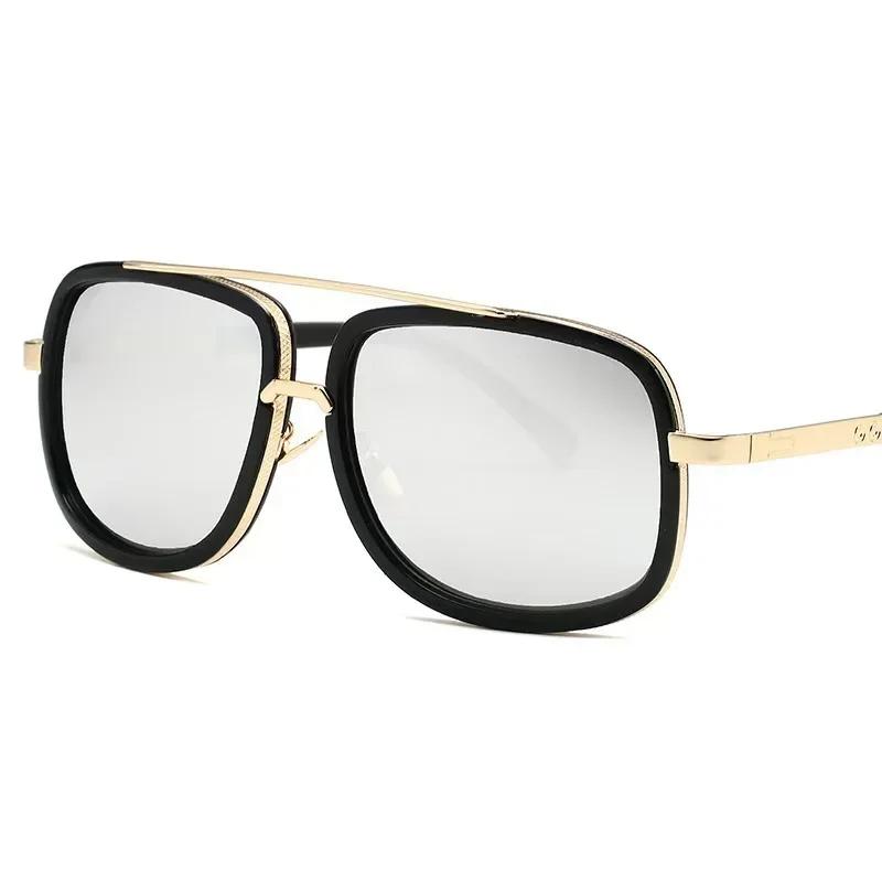 New Men'S Trendy Sunglasses Advanced Metal Frame Sun Protection Eye Protection Uv400 Shades Eyeglasses Street Photography