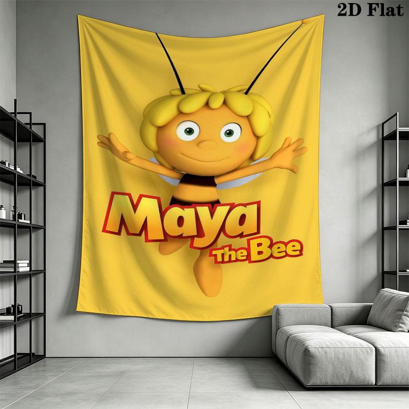 Maya the Bee Wall Tapestry Aesthetic Wall Hanging Printed Fabric Blanket Decorative Tapestries for Bedroom Living Room Home Decor