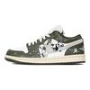 Jordan Air Jordan 1 Bamboo Grove Panda Slip Resistant Abrasion Resistant Low top Vintage Basketball Shoes Unisex DC0774-122(Team181-)