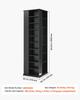 Media Storage Cabinet, CD Rack Tower, 34 Compartments Rotating Media Tower Rack for CDs, DVDs, Books and Game Discs, DVD Stand for Living Room, Home