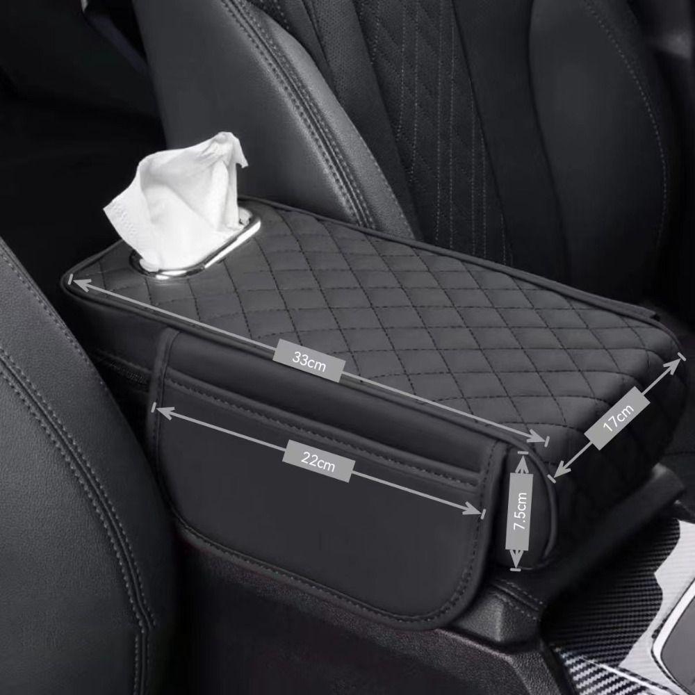 Universal Car Armrest Cover Elbow Rest Arm Rest Protector Mat Car Armrest Pad with Tissue Box  Auto