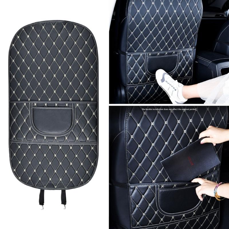 Easy Clean Car Seat Back Cover Waterproof Leather Kick Guard Easy Installation Full Protection Mat Cover