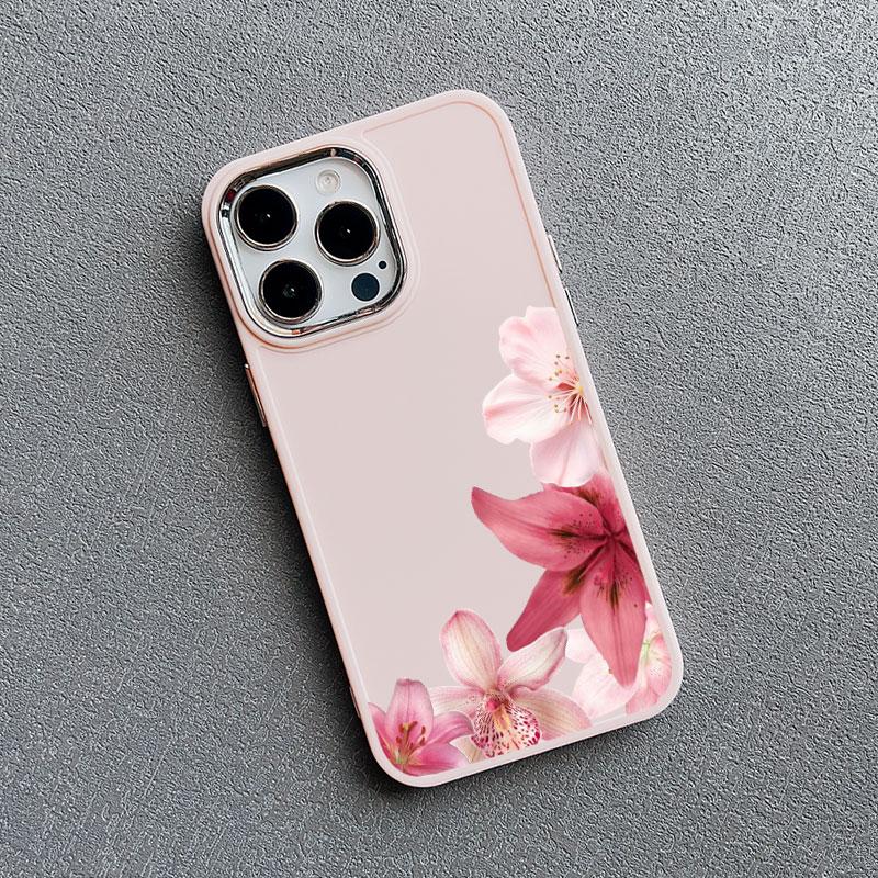 Silicone Phone Case For iPhone 15 16 14 Pro Max Plus 13 12 11 Pro Max XR XS X 7 8 SE2 Lily Orchid Flower Bloom Luxuriantly Cover